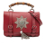 Gucci B Gucci Red Calf Leather Bamboo Convertible Top Handle Bag Italy