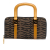 Fendi B Fendi Brown Canvas Fabric Zebra Print Twins Handbag Italy