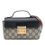 Gucci B Gucci Brown Beige Coated Canvas Fabric Mini GG Supreme Padlock Satchel Italy
