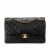 Chanel Vintage Classic Double Flap Medium Lambskin Leather Matelassè Shoulder Bag Black