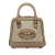 Gucci B Gucci Brown Beige Coated Canvas Fabric Mini GG Supreme Horsebit 1955 Satchel Italy