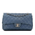 Chanel B Chanel Blue Peacock Caviar Leather Leather Medium Classic Caviar Double Flap France