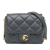 Chanel B Chanel Blue Navy Lambskin Leather Leather Mini Quilted Lambskin Crush on Chains Flap France