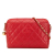 Chanel B Chanel Red Calf Leather CC Quilted Caviar Chain Camera Bag Italy