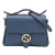 Gucci AB Gucci Blue Calf Leather Small Dollar Interlocking G Satchel Italy