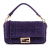 Fendi B Fendi Purple Dark Purple Velvet Fabric Zucca Embossed Baguette Satchel Italy