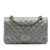 Chanel B Chanel Silver Calf Leather Medium Classic Iridescent skin Double Flap France