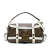 Fendi B Fendi Brown with White Coated Canvas Fabric Zucca Glazed Cage Baguette Satchel Italy