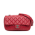 Chanel B Chanel Red Lambskin Leather Leather Medium Perforated Lambskin Punch Flap France
