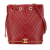 Chanel B Chanel Red Lambskin Leather Leather Paris Cosmopolite Medium Chevron Lambskin Bucket Bag Italy