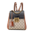 Gucci B Gucci Brown Beige with Black Coated Canvas Fabric GG Supreme Padlock Backpack Italy