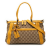 Gucci B Gucci Brown Canvas Fabric GG Bella Satchel Italy