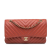 Chanel Orange Medium Classic Chevron Lambskin Double Flap France