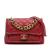 Chanel B Chanel Red Lambskin Leather Leather Small Quilted Lambskin Chain Link Flap Italy
