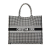 Christian Dior B Dior Black Canvas Fabric Large Houndstooth Embroidered Book Tote Italy