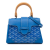 Goyard B Goyard Blue Coated Canvas Fabric Mini Goyardine Saigon Souple France
