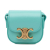 Celine B Celine Blue Turquoise Calf Leather Triomphe AirPods Case with Strap Italy