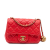 Chanel B Chanel Red Lambskin Leather Leather Mini Square Classic Lambskin Pearl Crush Single Flap Italy