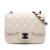 Chanel B Chanel White Ivory Calf Leather Mini Square Classic Crumpled skin Single Flap Italy