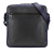 Bottega Veneta B Bottega Veneta Black with Blue Calf Leather Intrecciato Trimmed Crossbody Italy
