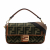 Fendi Zucca Medium Canvas Baguette Handbag Green