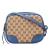 Gucci AB Gucci Brown Beige with Blue Canvas Fabric GG Bree Crossbody Italy
