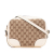 Gucci B Gucci Brown Beige Canvas Fabric GG Bree Crossbody Italy