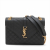 Saint Laurent Envelope Medium Grained Calfskin Leather Flap Crossbody Black