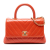 Chanel B Chanel Orange Dark Orange Lambskin Leather Leather Mini Chevron Lambskin Coco Top Handle Bag Italy