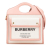 Burberry B Burberry Brown Light Beige with Pink Canvas Fabric Mini and Leather Pocket Satchel Italy
