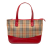 Burberry B Burberry Brown Beige with Red Canvas Fabric Haymarket Check Tote United Kingdom