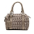 Fendi AB Fendi Brown Canvas Fabric Mini Zucchino Forever Bauletto Boston Bag Italy