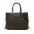 Balenciaga B Balenciaga Brown Dark Khaki Calf Leather Veau Papier A6 Zip Around Satchel Italy