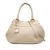 Prada B Prada Brown Light Beige Calf Leather Vitello Daino Open Convertible Tote Italy