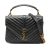 Saint Laurent Black Medium Chevron Sheepskin Monogram College Satchel Italy