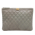 Chanel B Chanel Gray Caviar Leather Leather Medium Quilted Caviar Boy O Case Clutch Italy