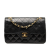 Chanel B Chanel Black Lambskin Leather Leather Small CC Quilted Lambskin Double Flap France