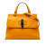 Gucci AB Gucci Orange Calf Leather Small Bamboo Daily Satchel Italy