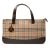 Burberry B Burberry Brown Beige Canvas Fabric Haymarket Check Handbag United Kingdom
