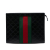 Gucci AB Gucci Black Calf Leather Guccissima Web Clutch Italy