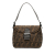 Fendi B Fendi Brown Canvas Fabric Zucca Double Flap Mamma Italy