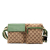 Gucci B Gucci Brown Beige with Green Canvas Fabric GG Web Double Pocket Belt Bag Italy