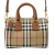 Burberry AB Burberry Brown Light Brown Coated Canvas Fabric Mini House Check Bowling Bag Italy