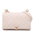Chanel AB Chanel White Ivory Calf Leather Small Quilted skin Pearl CC Accordion Flap Italy