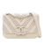 Chanel AB Chanel White Ivory Sheepskin Leather Leather Small CC Chevron Sheepskin Subtle Flap Italy