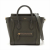 Celine Luggage Nano Drummed Calfskin Leather 2-Ways Tote Crossbody Military Green