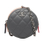 Chanel Gray CC Quilted Lambskin Triple Zip Round Clutch With Chain Italy
