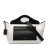 Burberry AB Burberry White with Black Calf Leather Medium Bicolor Soft Pocket Satchel Italy