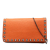 Valentino B Valentino Orange Calf Leather Pebbled skin Rockstud Clutch on Chain Italy