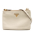 Prada B Prada White Calf Leather Vitello Daino Double Zip Crossbody Romania